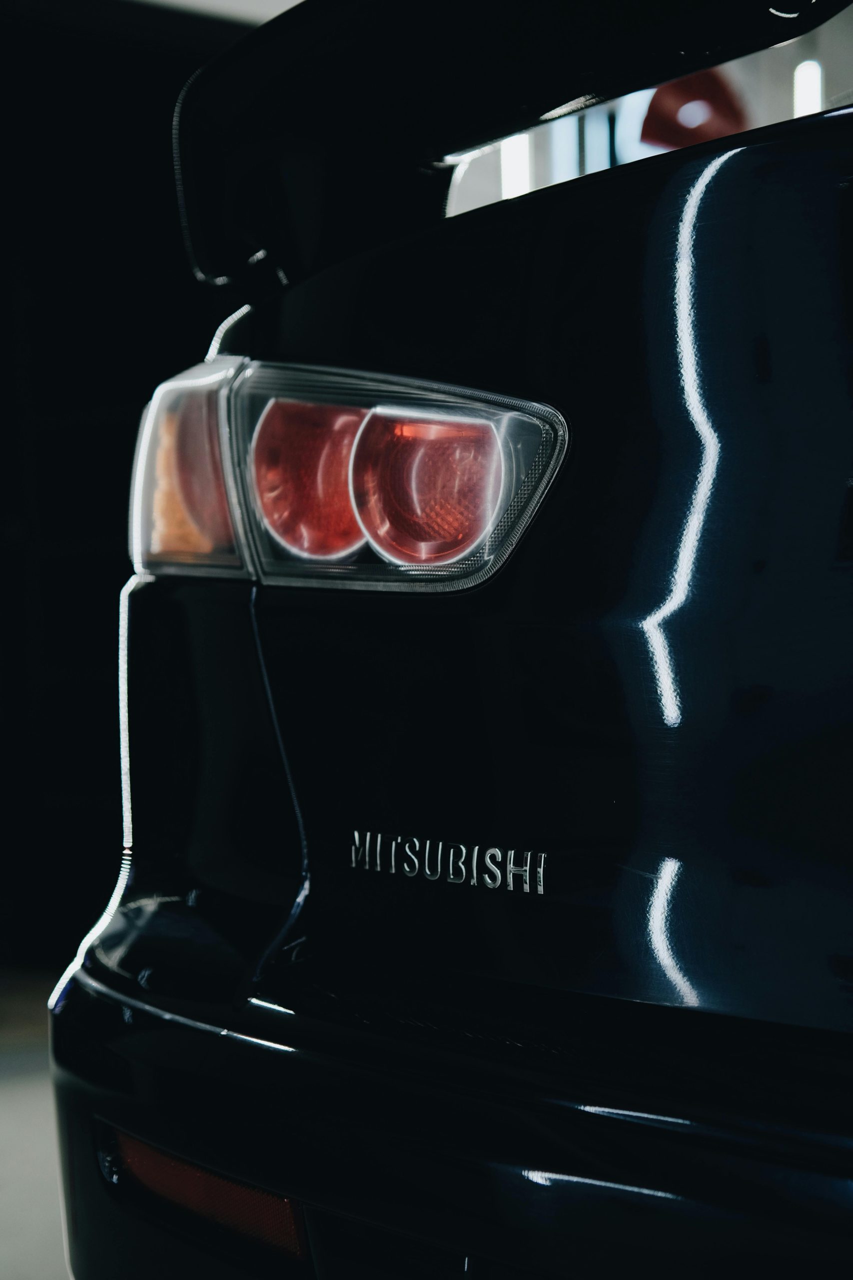 Backlight of a Black Mitsubishi Car